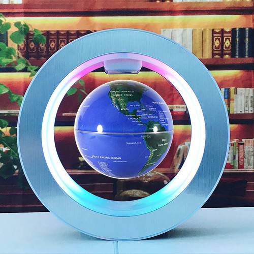 Round led world map floating - world,