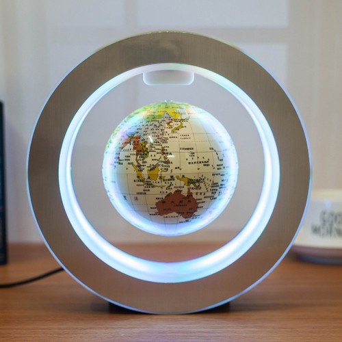 Round led world map floating - round,